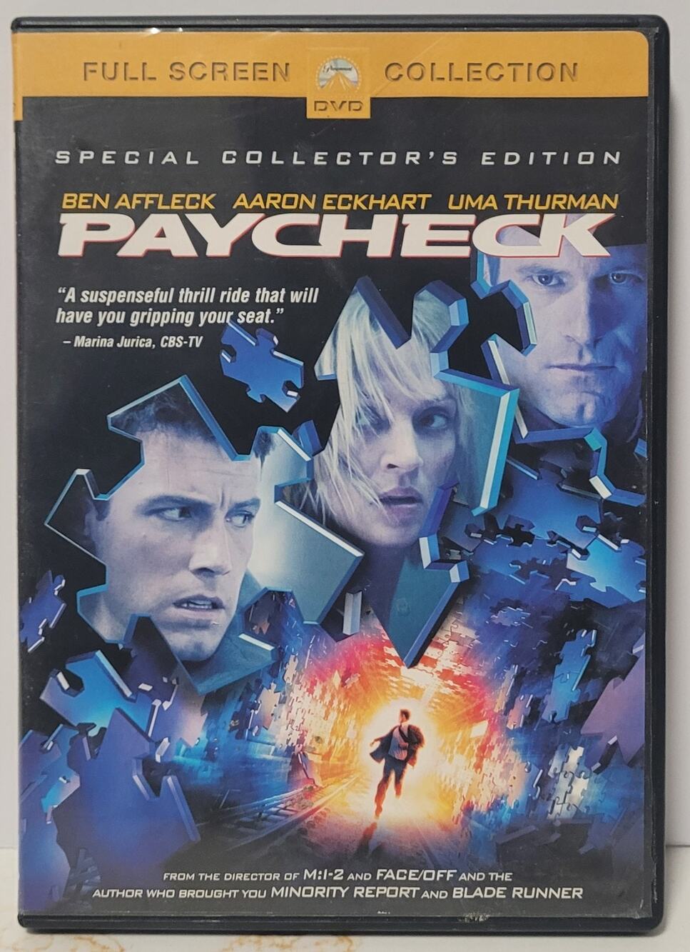 Paycheck (DVD 2003) Full Screen Special Collector's Edition Ben Affleck Region 1
